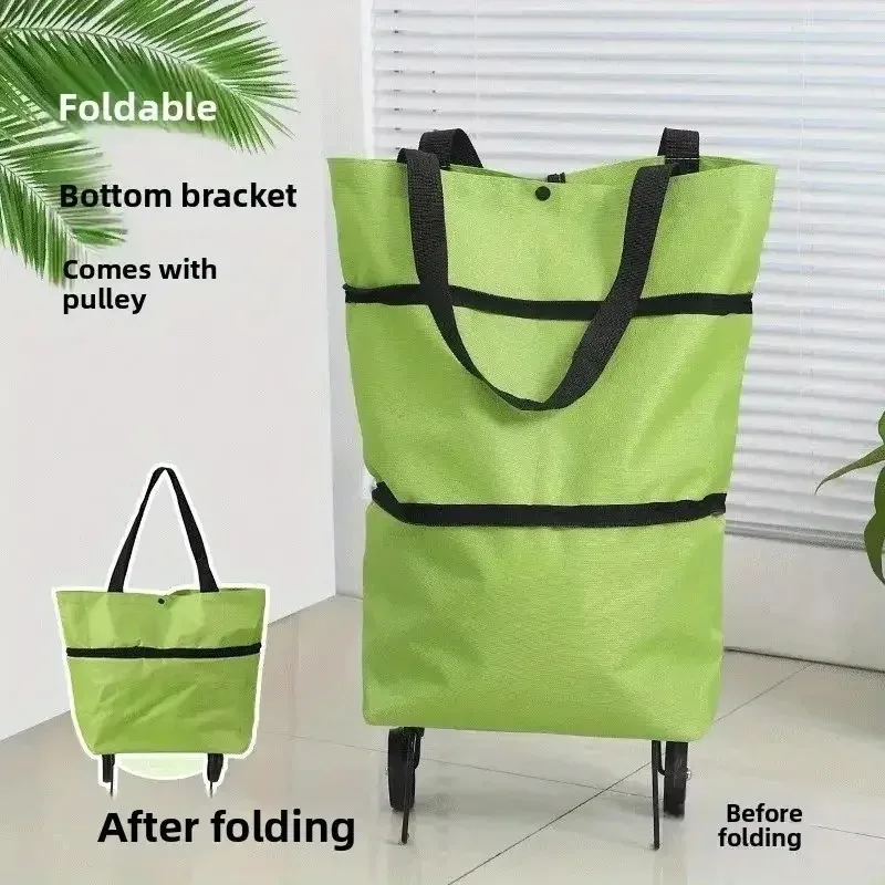 Foldable Portable Shopping Cart with Wheels | Lightweight Backpack-Style Hand Cart for Home Use