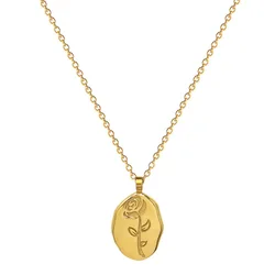 2023 New Tarnish Free Irregular Personality Flower Pendant Necklace Stainless Steel Gold Plated EllipticNecklaces