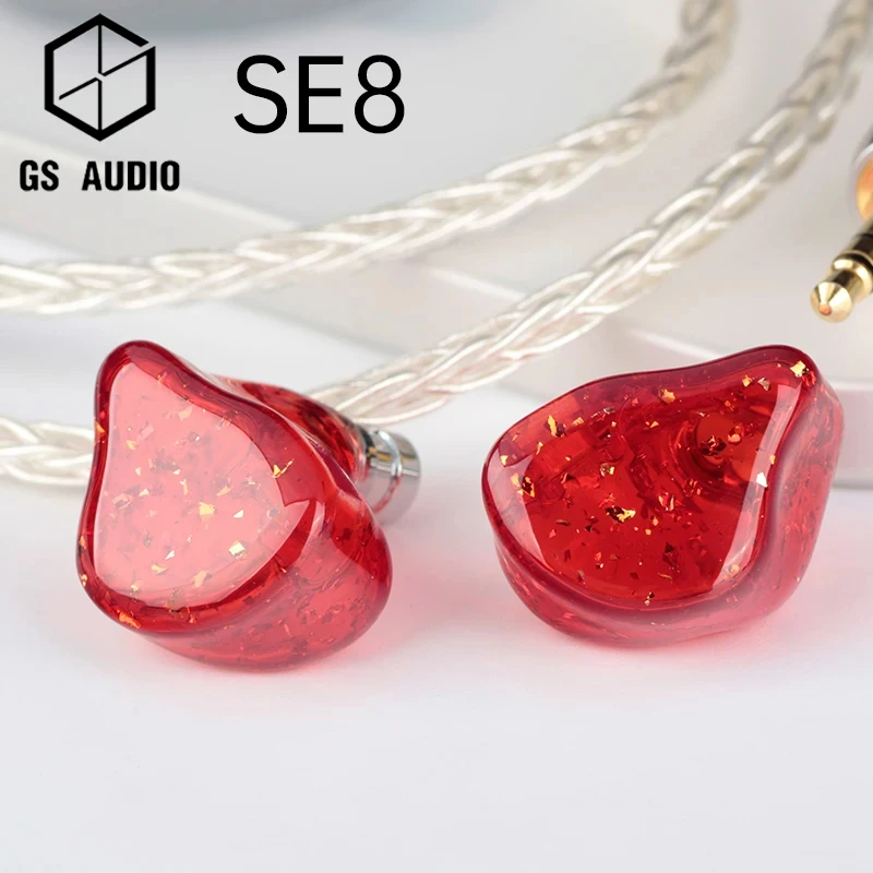 

GS AUDIO SE8 In-Ear Earphones, 6BA+2EST Hybrid Driver HiFi IEMs, with 0.78 2pin Detachable Cable, for Audiophiles Earbuds