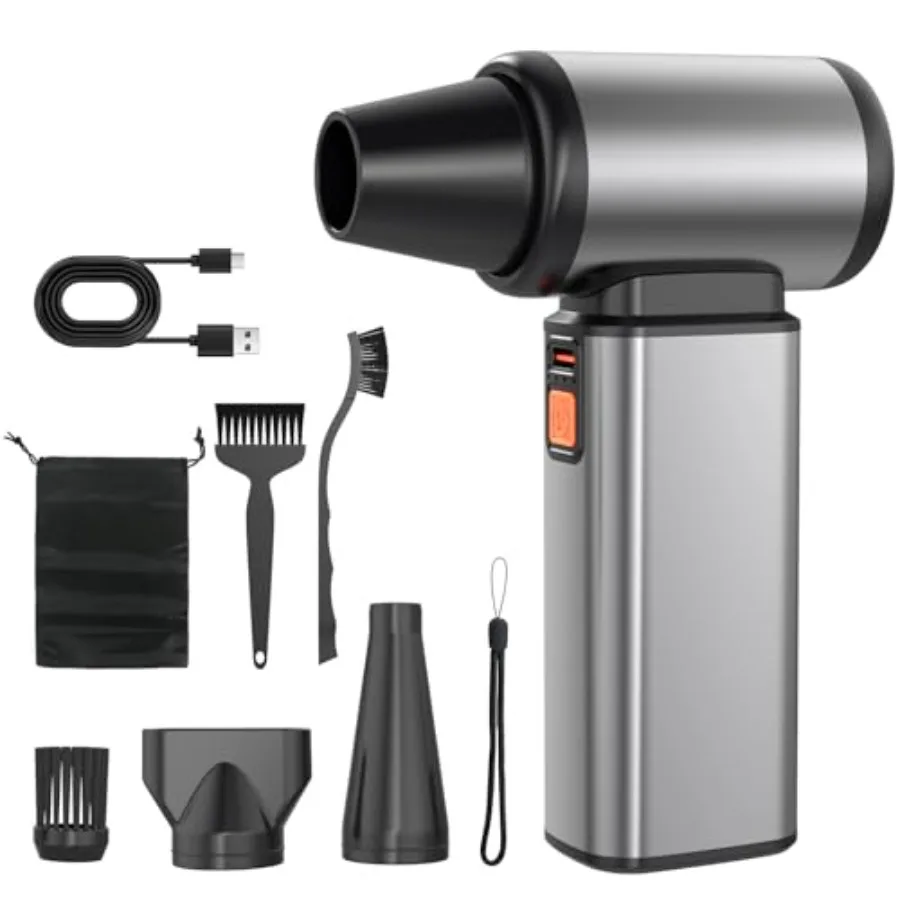 

Air Duster - 130000 RPM Super Power Cordless Blower and Mini Vacuum 7500mAh Rechargeable Battery Electric Wireless for Car and