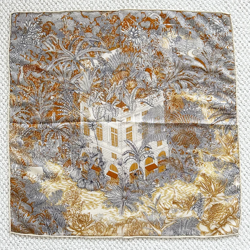 

2 Sided Scarf 65cm Luxury Winter Scarf Square Shawls Hand Rolled Scarf Head Clothing Accessories Hair Bandanas
