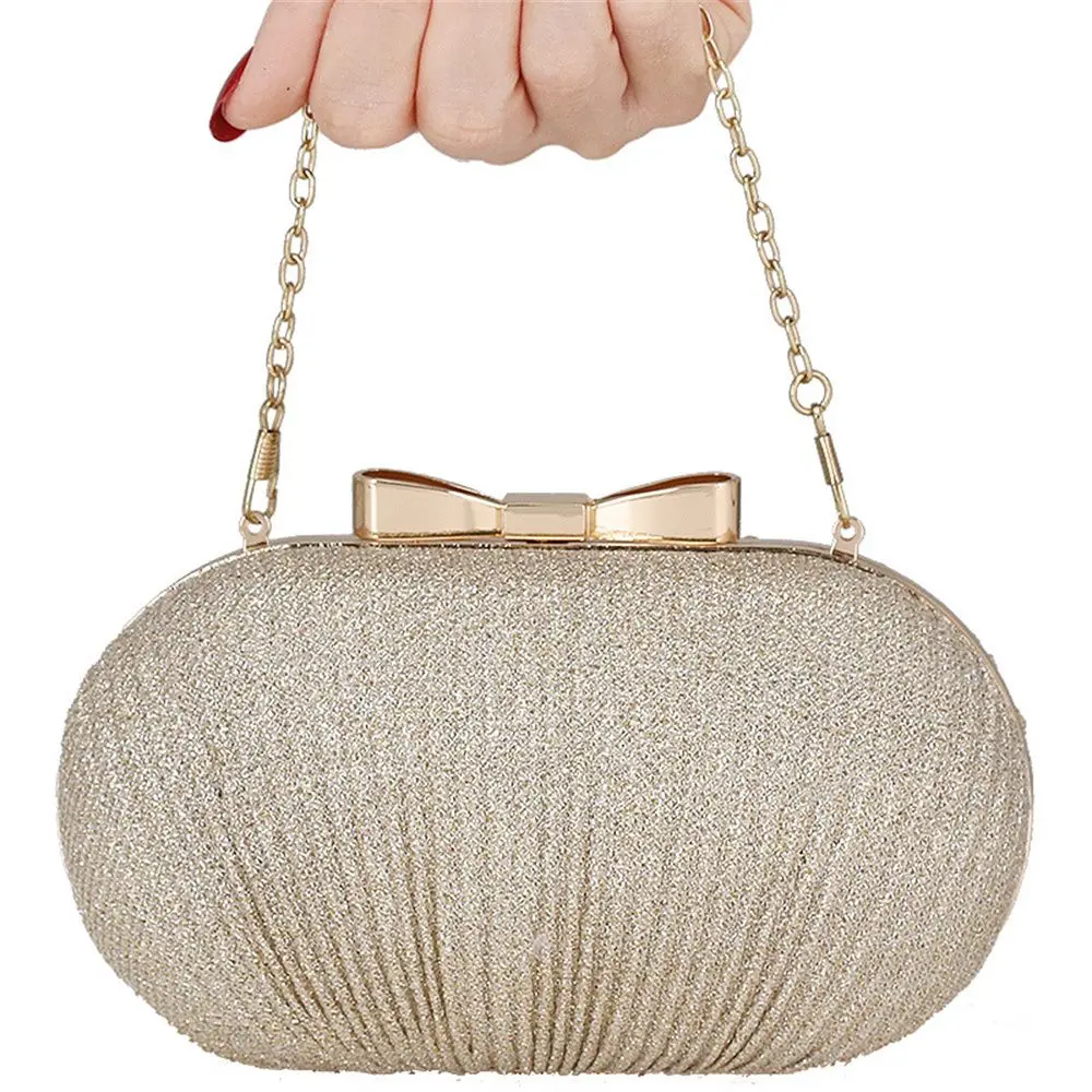 

Rhinestones Handbags Egg Shape Evening Bag Shoulder Clutch Chain Purse