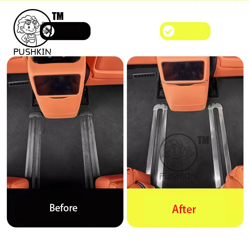 For ZEEKR 9X Car 2025 2026 Stainless Steel Rear Seat Track Path Slide Rail Frame Cover Trims decorative strip Car Accessories