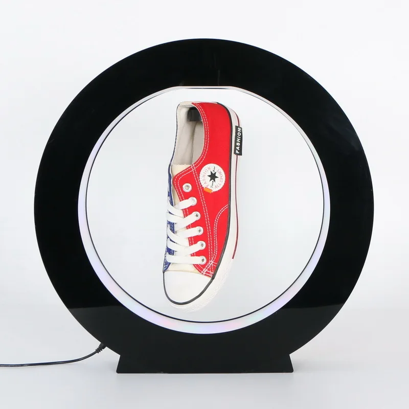 Magnetic Levitation Shoe Rack Automatic Rotation Built-in LED Light Home Decoration Acrylic Advertising, Shoe Store Display