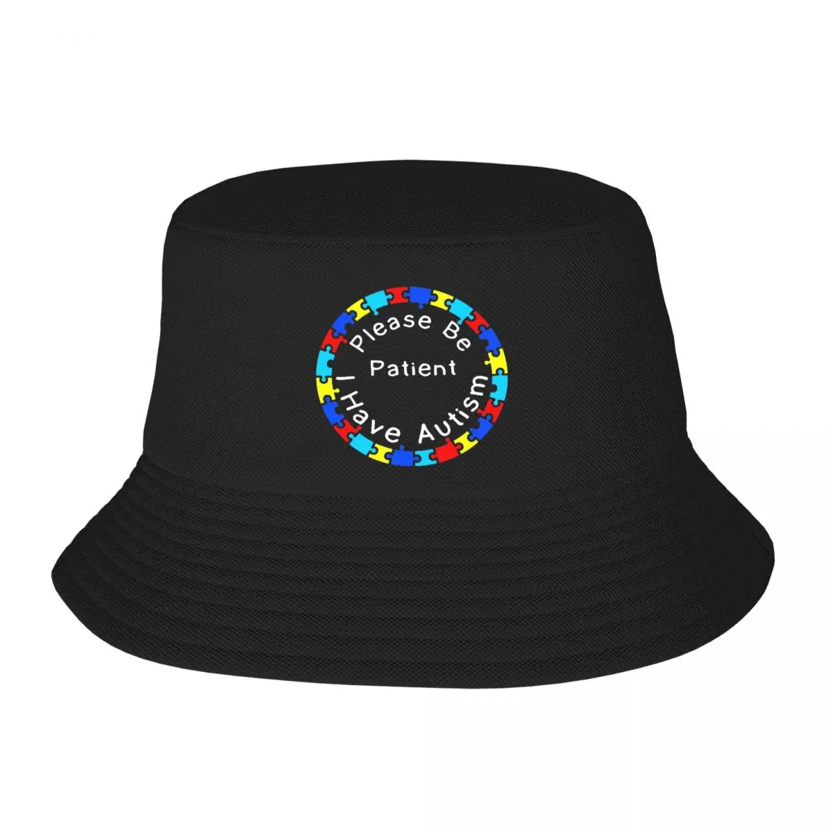 Custom Please Be Patient I Have Autism Letter Print Bucket Hat Men Women Outdoor Sun Summer Fishing Cap