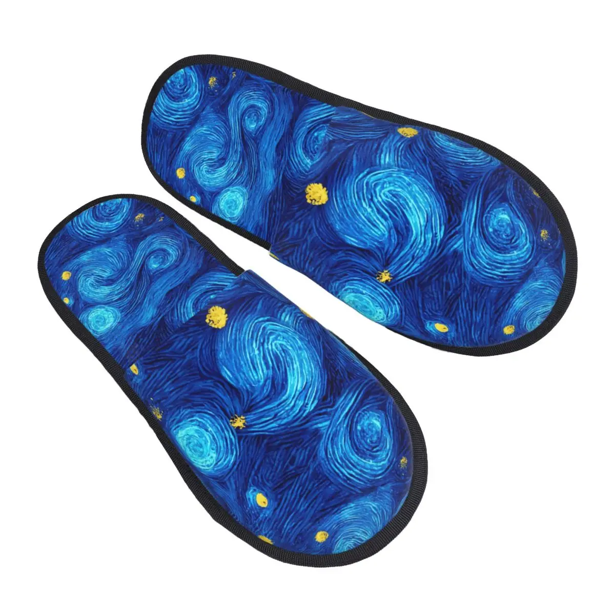 

Женские домашние тапочки Van Gogh The Starry Night на заказ, мягкая обувь из пены с эффектом памяти, удобные теплые тапочки с противоскользящей подошвой