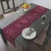 Vintage Red Black Ethnic Tribal Geometric Table Runner, Folk Pattern Long Table Scarf for Dining Room Home Decor