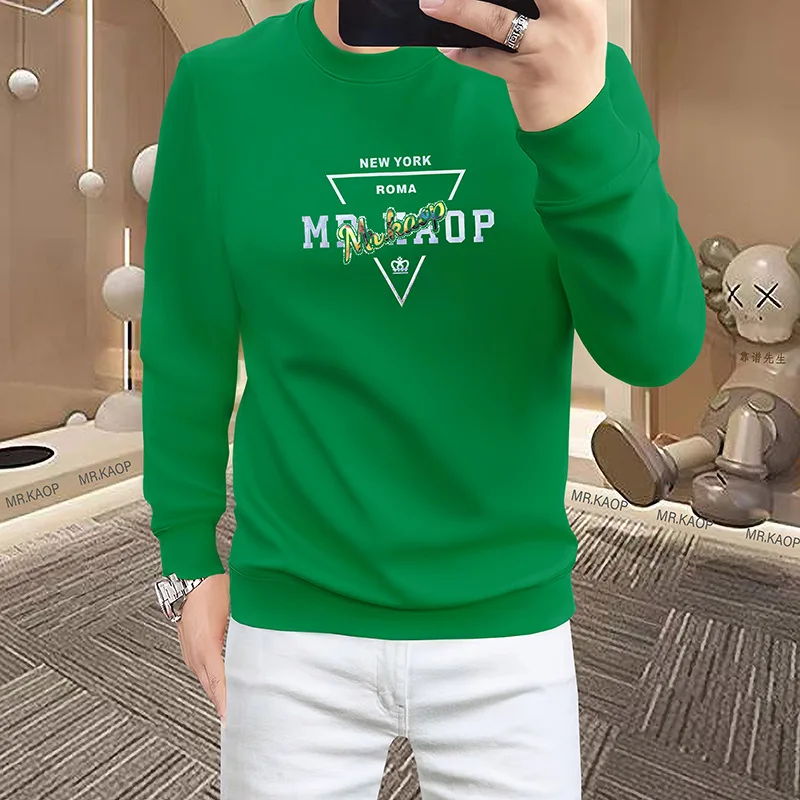

Men's Premium Pullover Luxury Sweatshirt Long Sleeve Crew Neck Fashion Trend Rhinestone Letter Trendy Garment Male Clothing