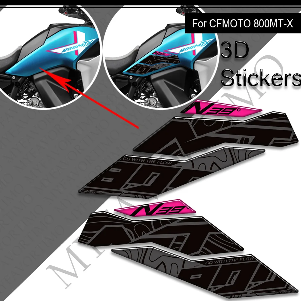 2024 2025 Adventure Bike Protector Tank Pad Grips Kit Knee Fairing Fender Stickers Decals For CFMoto 800MT-X 800MT 800 MT - X