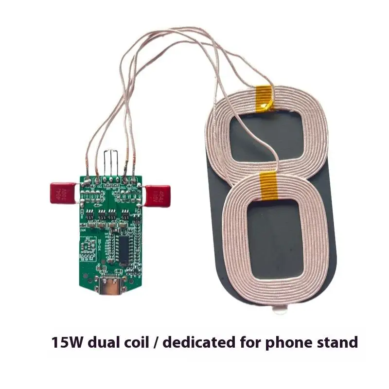 1Pcs Wireless Charging Type-C Interface 15W Dual Coil Wireless Charging Module Wireless Charger PCBA Home Car Equipment - view 4