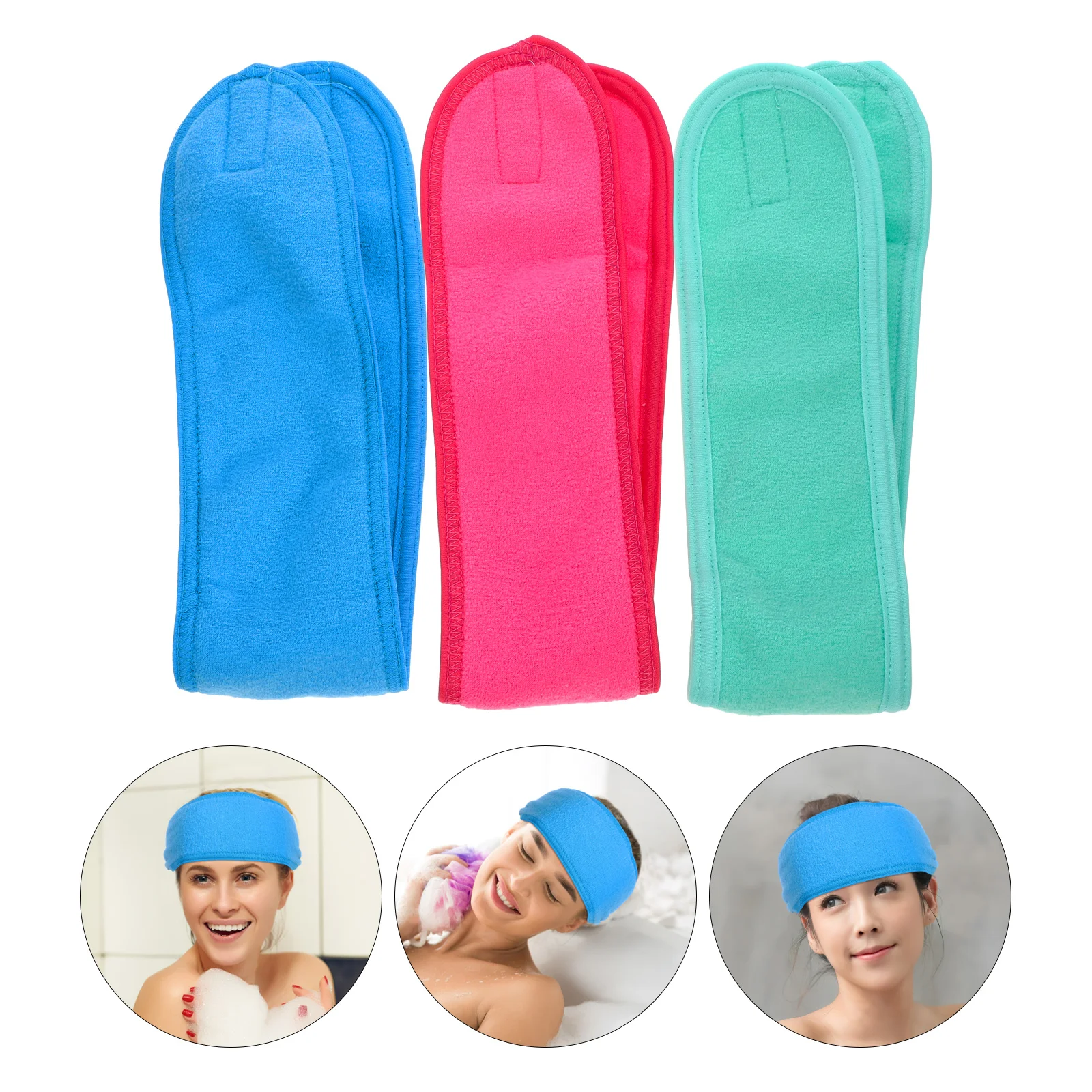 

3Pcs Breathable Elastic Headbands for Women Skincare Face Wash Yoga Sports Hair Band Styling Turban Wristband Lining