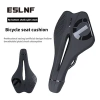 ESLNF-sillín de bicicleta hueco, transpirable, a prueba de golpes, asiento de ciclismo, cojín de cuero antideslizante de PU, asiento de bicicleta de montaña ultraligero