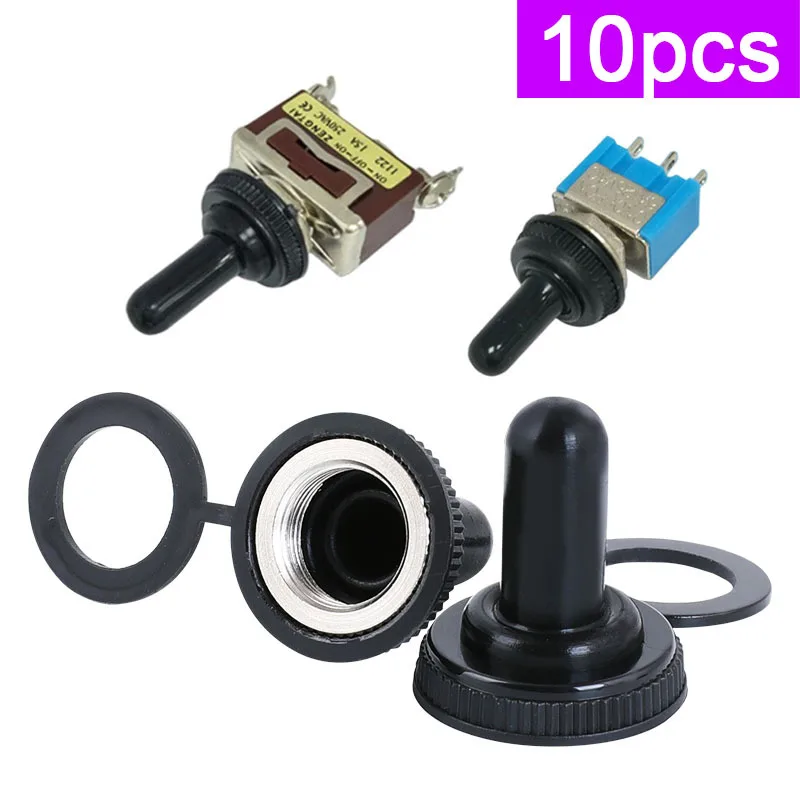 10pcs 6MM 12MM button switch waterproof and dustproof cap MTS button shaking head and arm toggle switch waterproof cap
