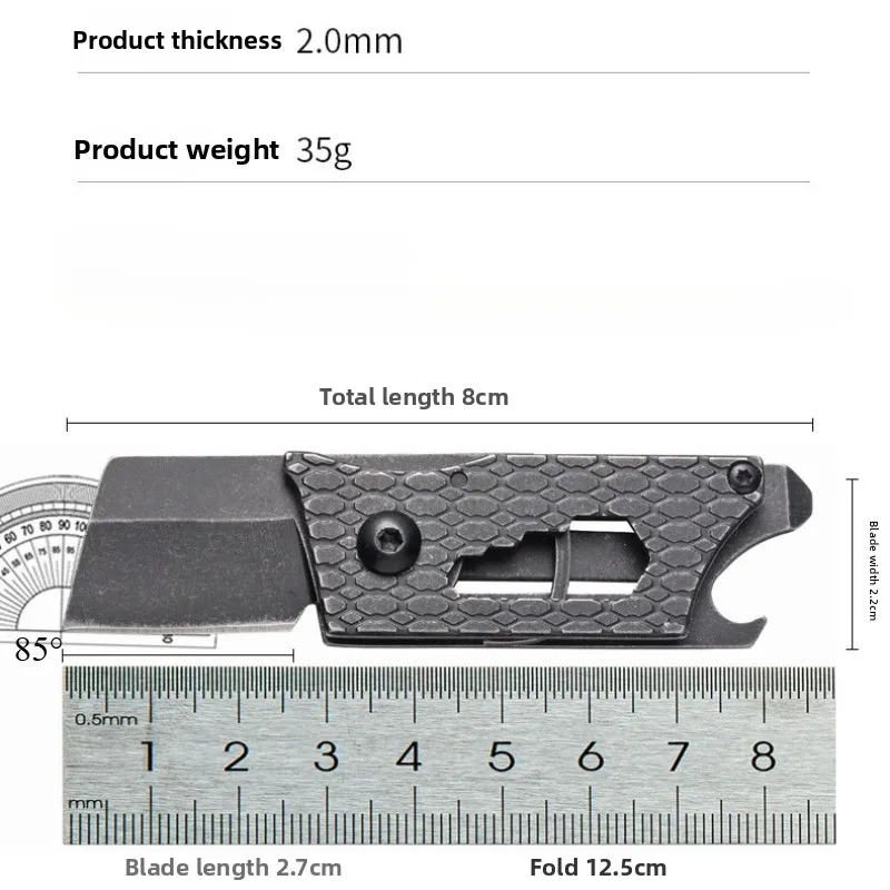 มีดพับแบบพกพาขนาดเล็กพร้อมใบมีดและด้ามจับสแตนเลสสำหรับการเดินทางกลางแจ้งและเครื่องมือตัดสำหรับตั้งแคมป์ของขวัญ
