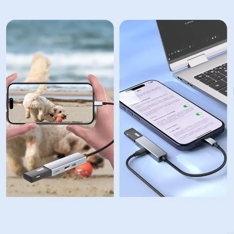 H37B USB ke USB C Adapter USB C Jalan ke USB 3.2 USB C OTG Converter Untuk Telepon