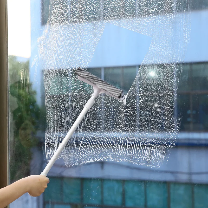 Glass Cleaning Artifact Household Glass Scraping Tool Retractable Rod WindowWiper GlassScraping Cleaning Window