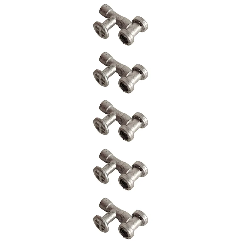 5PCS Miniature Pipeline Valve Kit Zinc Alloy Simulated Three-way Valve 16x11x5mm Uncolored Diorama Accessory for Model Ship Boat
