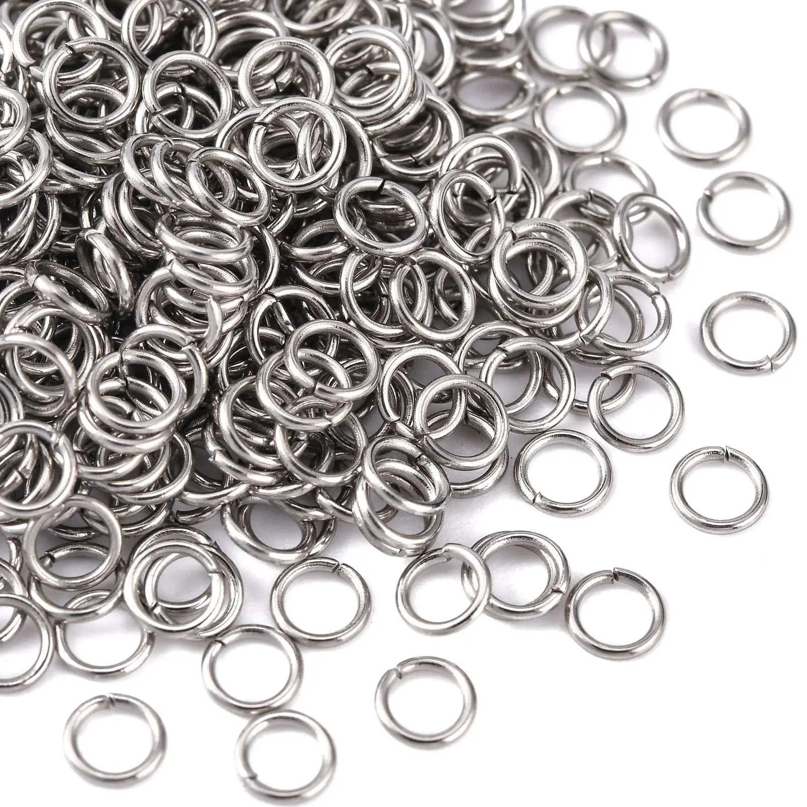 10g 304 Stainless Steel Open Jump Rings Split Ring Single Loop Connectors for DIY Jewelry Making Craft Findings Accessories