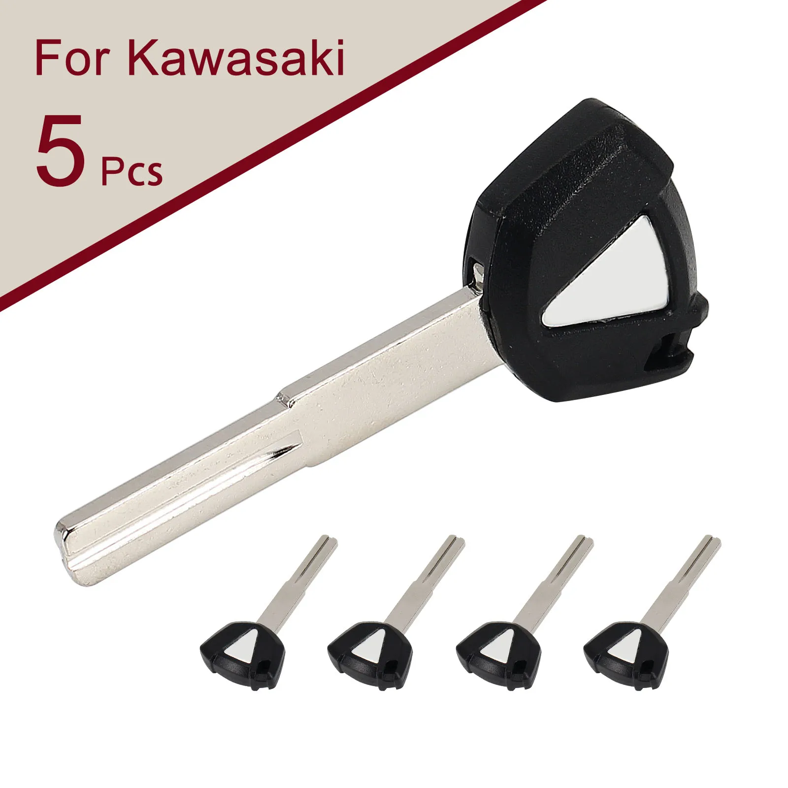 

5 PCS Blank Cut Blade Motorcycle Keys For Kawasaki Ninja ZX-10R ZX-6R ZX-4RR Ninja 400 500 650 Z400 Z500 Z650RS ABS Z e-1 ABS