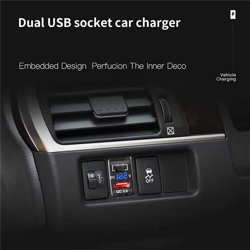 듀얼 급속 충전 3.0 및 PD USB C 포트 충전기 소켓 전원 어댑터, 12V-24V USB 콘센트, 자동차 보트 해양 트럭-A