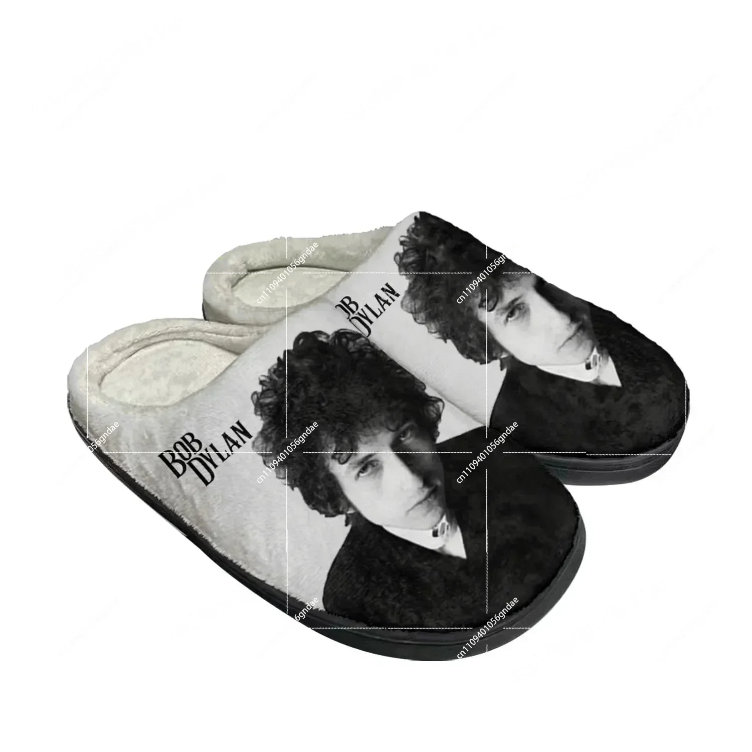 

Bob Dylan Rock Singer Home Cotton Slippers Custom Plush Mens Womens Warm Bedroom Shoes