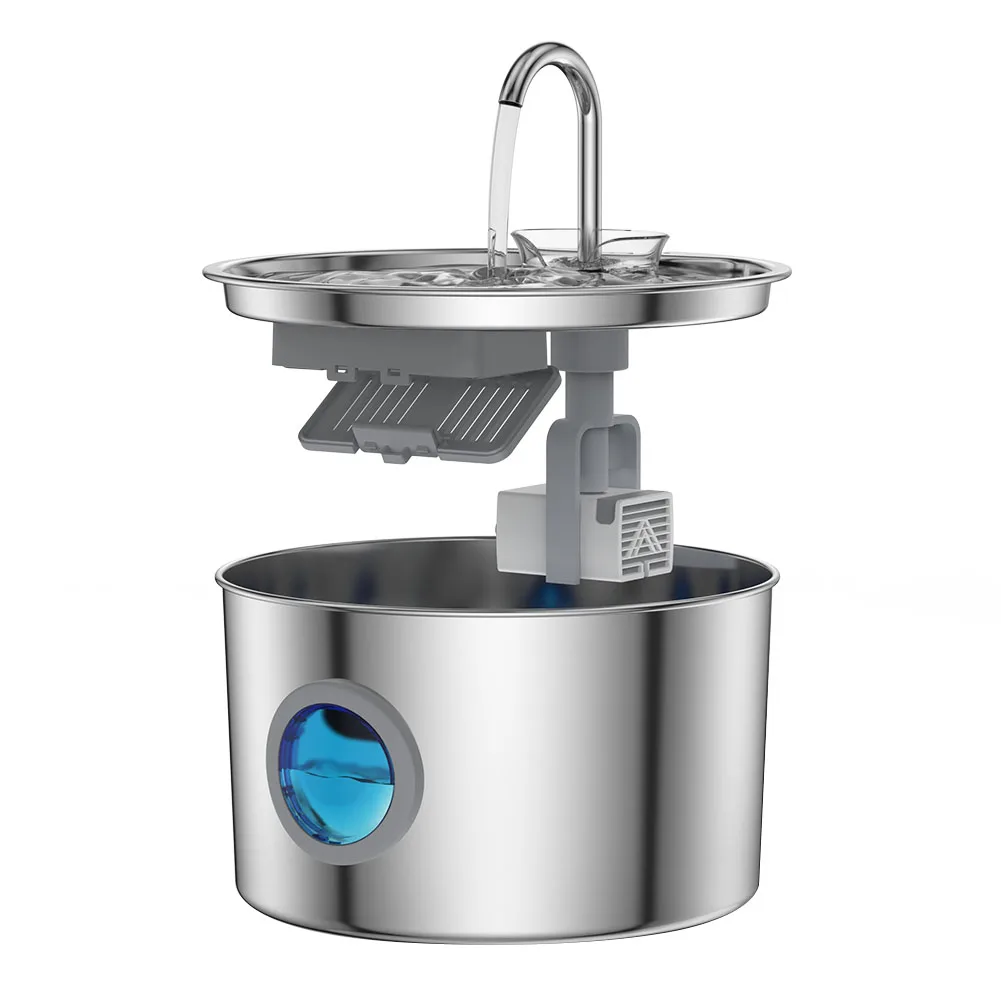 

Автоматический фонтан-поилка для животных 3.2 л из нержавеющей стали с тройной фильтрацией, диспенсер для воды, товары для животных