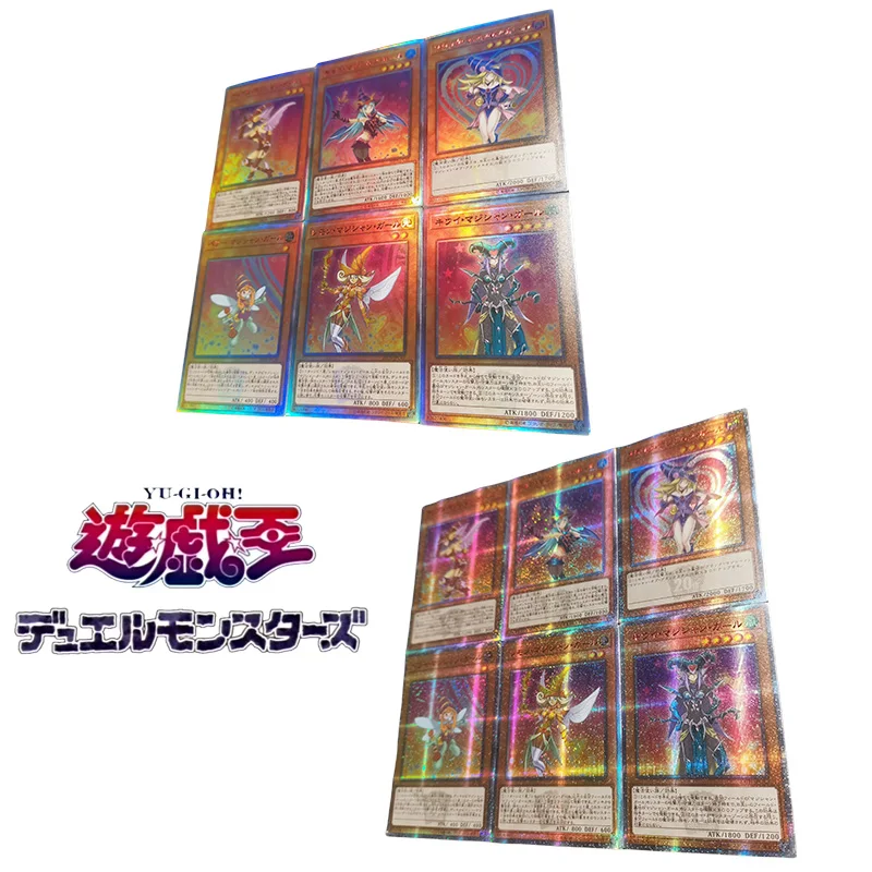 

Diy Yu-Gi-Oh! Black Magician Girl Anime Characters Homemade Rare Collection Game Card Bronzing Flash Card Board Game Toys Gift