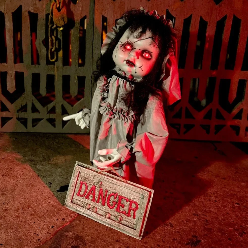 

Halloween Decoration Animatronic Haunted Child Groundbreaker with Touch Activated Lights and Sound, Scary Outdoor Decor