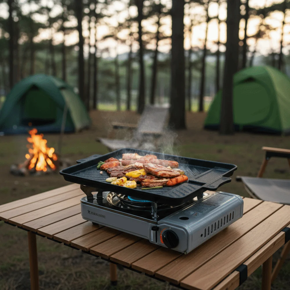 Aluminum Alloy Korean-style Barbecue Pan Non-stick Rectangular Grill Meat Plate with Oil Drain Port Grill Tray Outdoor