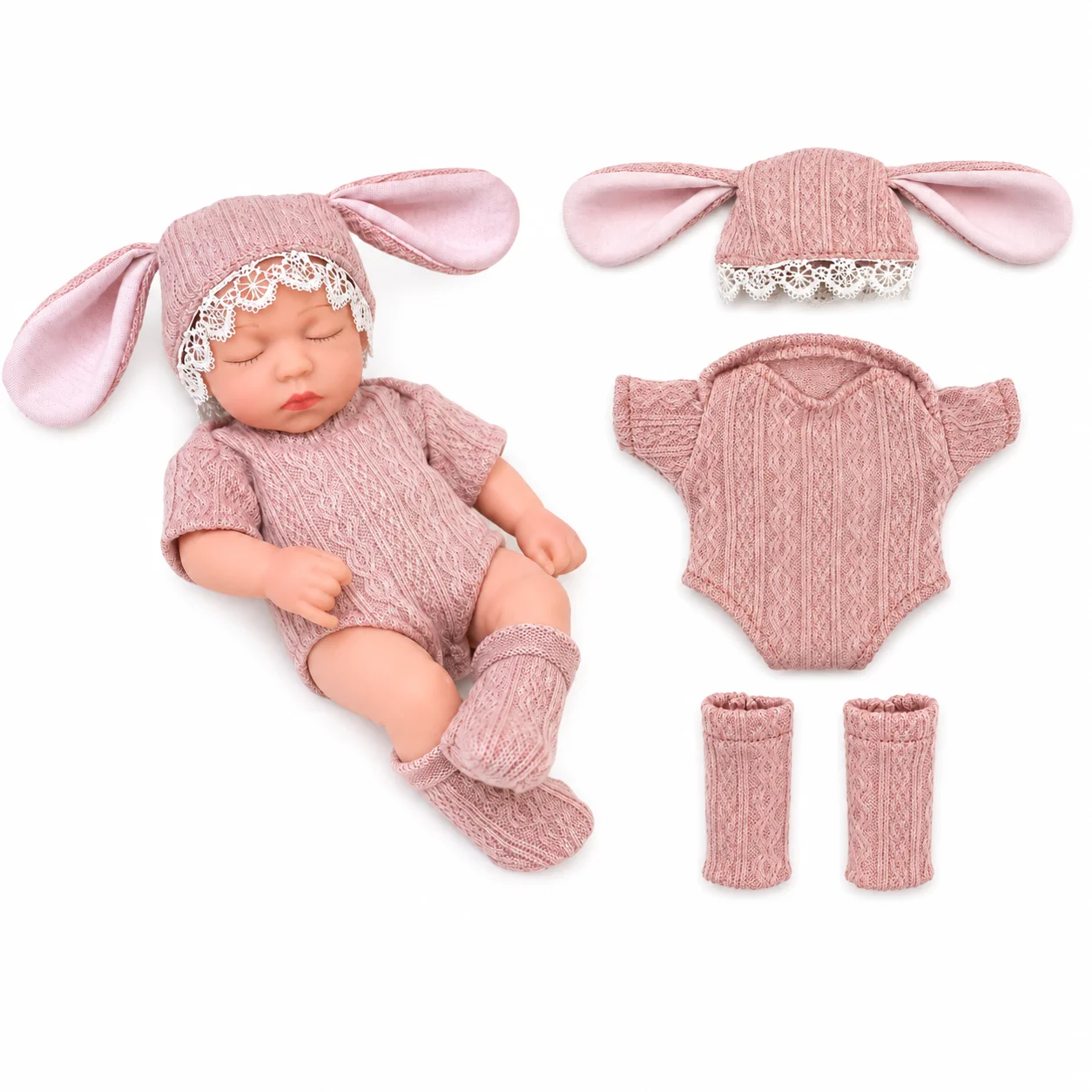 Neue Puppenkleidung für 8 Zoll (20 cm) Reborn-Babypuppen, Niedliche Puppenkleidung, Accessoires, Pullover, DIY-Spielzeug, Babypuppen-Outfit, Geschenke für Mädchen – Detail 3