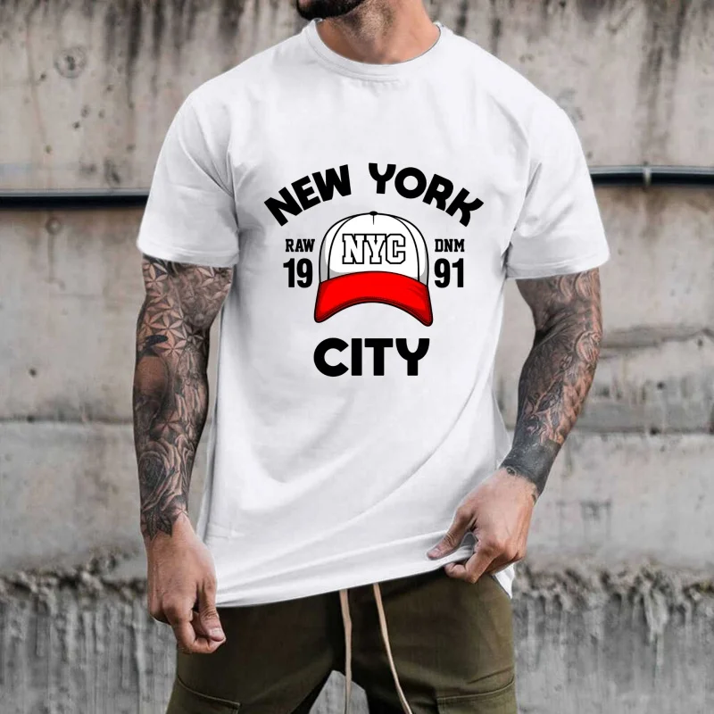 Vintage American New York Baseball Cap Graphic Heat Transfer White Ink Iron - on Decal, Suitable for T - Shirts/Canvas Bags,