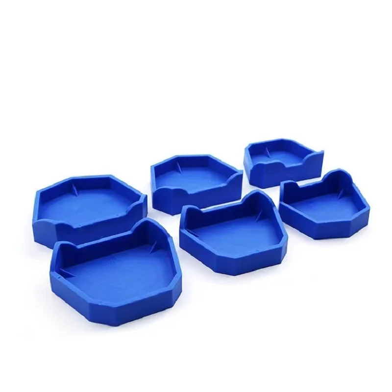 Base de silicona para modelismo Dental, bandeja para dentaduras postizas, herramientas para dentistas, 6 unidades por Set