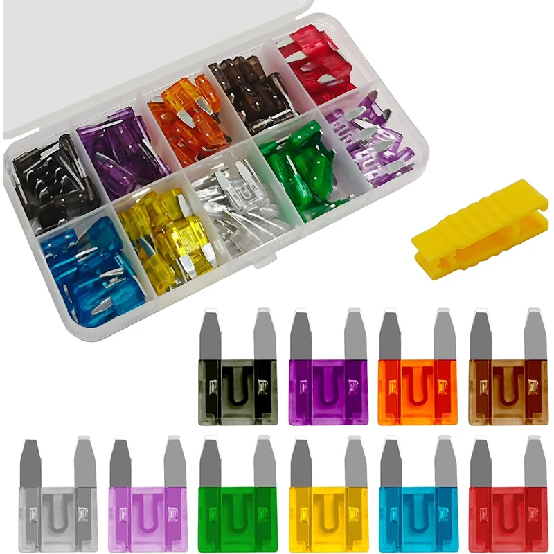 120pcs Mini Car Fuses Automotive Blade Type Micro Fuse Assortment with Fuse Puller In Box 2A/3A/5/A/7.5A/10A/15A/20A/25A/30A/35A