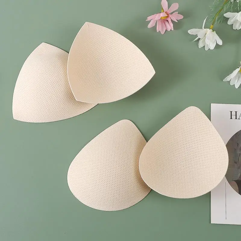 Soft Breathable Bra Insert Pads Triangular Teardrop 4 Sizes For Sports Bras Swimwear