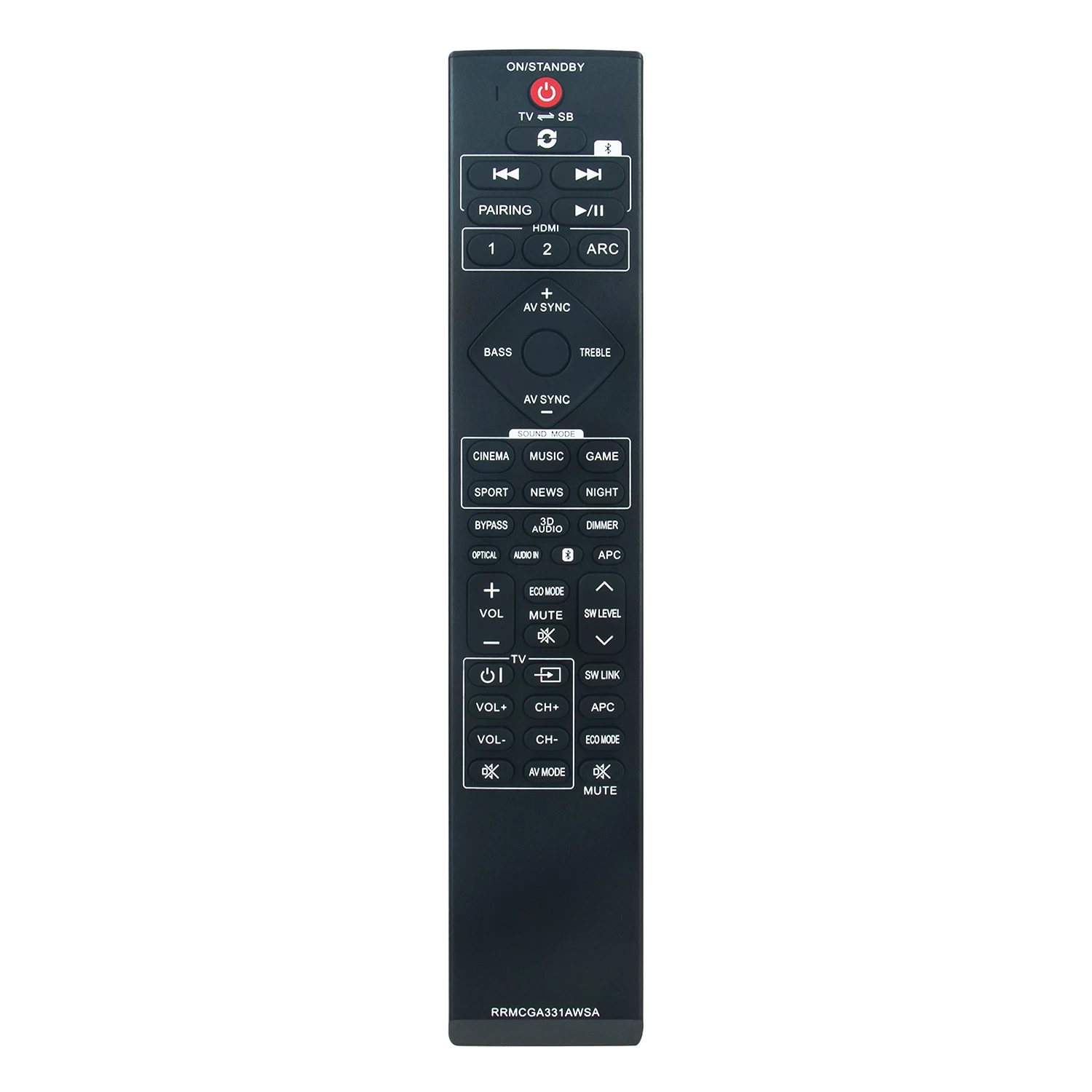 New RRMCGA331AWSA Replaced Remote Control Fit for Sharp Soundbar HT-SB602 HTSB602