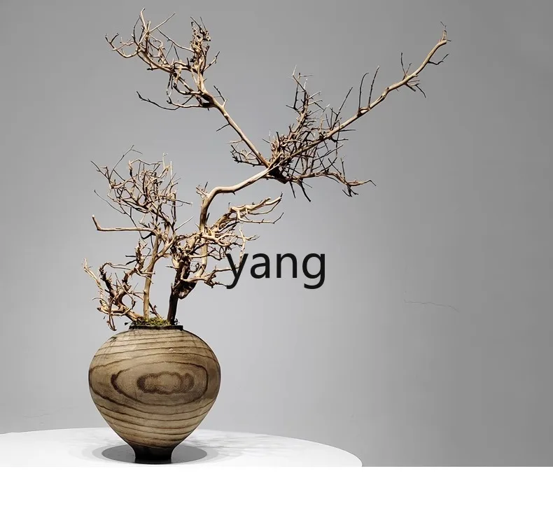 L'm'm Tea Table Simulation Dried Wood Twine Artificial Flower Decoration New Chinese Zen Green Plant Antique Ceramics