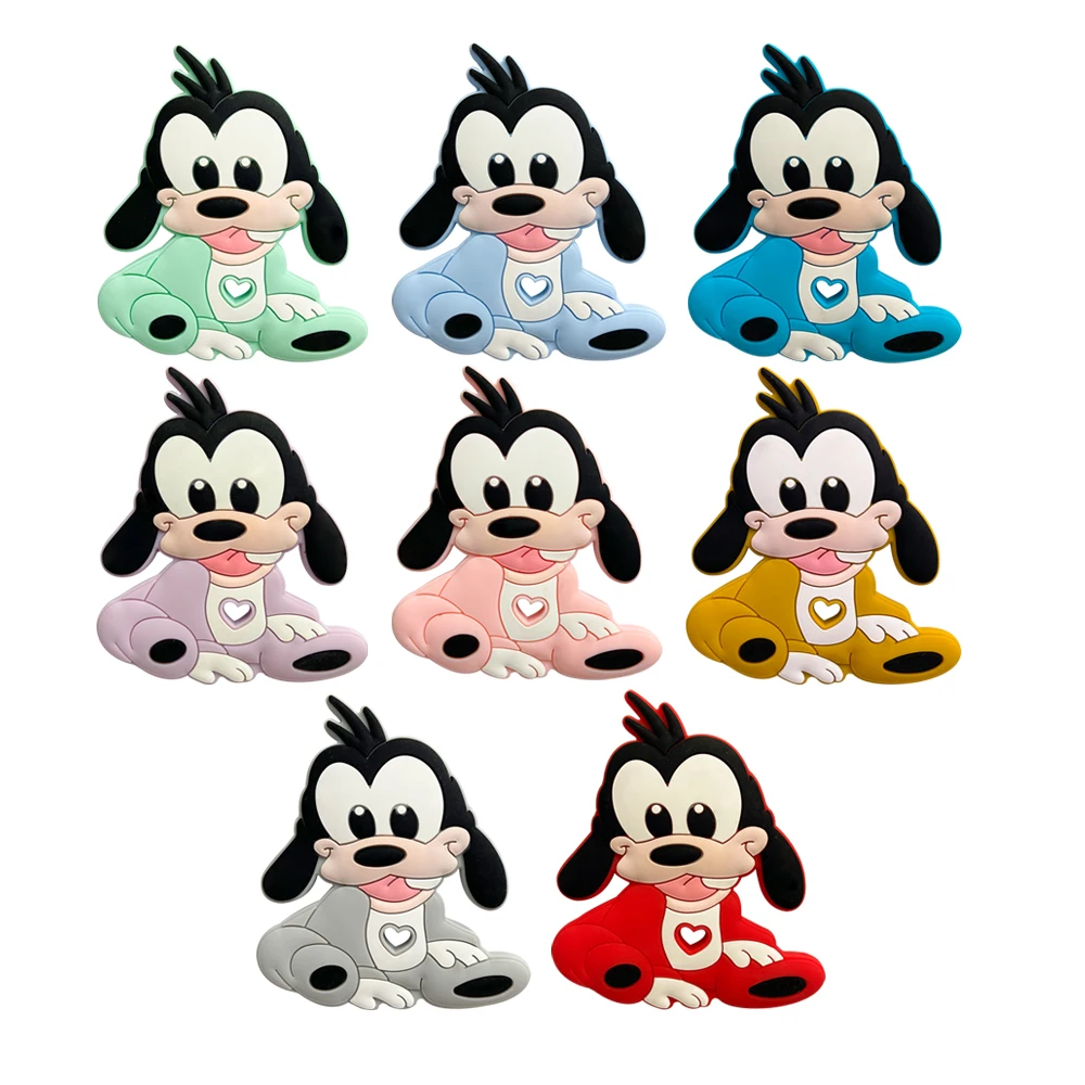 10pcs Mickey Minnie Mouse Dumbo Silicone Focal Beads DIY Pacifier Chain Clips Beads Pen Toy Jewelry Accessories
