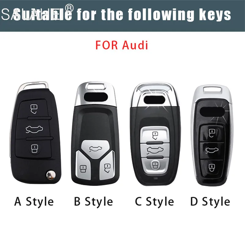 Car Key Case Cover Fob For Audi Q7 Quattro A8 Quattro A1 A3 8P A4 A5 A6 A7 S3 S4 S5 S7 S8 R8 Q2 Q3 Q5 Q8 TT RS3 RS6 TTRS Etron