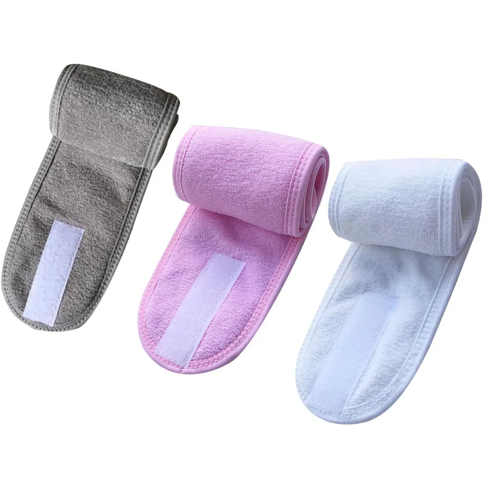 

3pcs Spa Headband For Women Sticky Cloth Breathable Hair Band Face Washing Shower Bathing Headwrap Exercise Mask