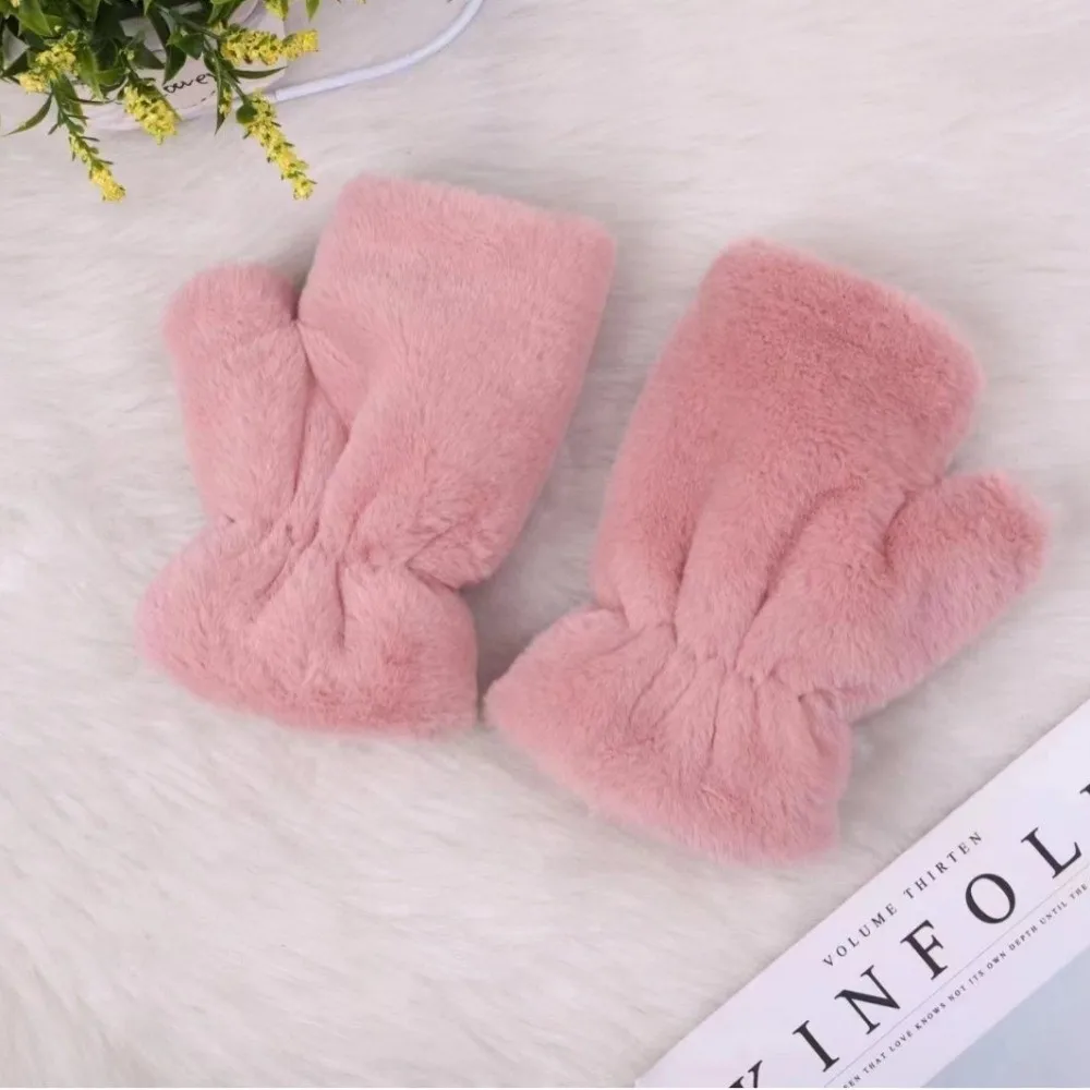 New Solid Color Riding Gloves Cold Protection Windproof Thermal Gloves Thicken Warm Gloves Autumn Winter