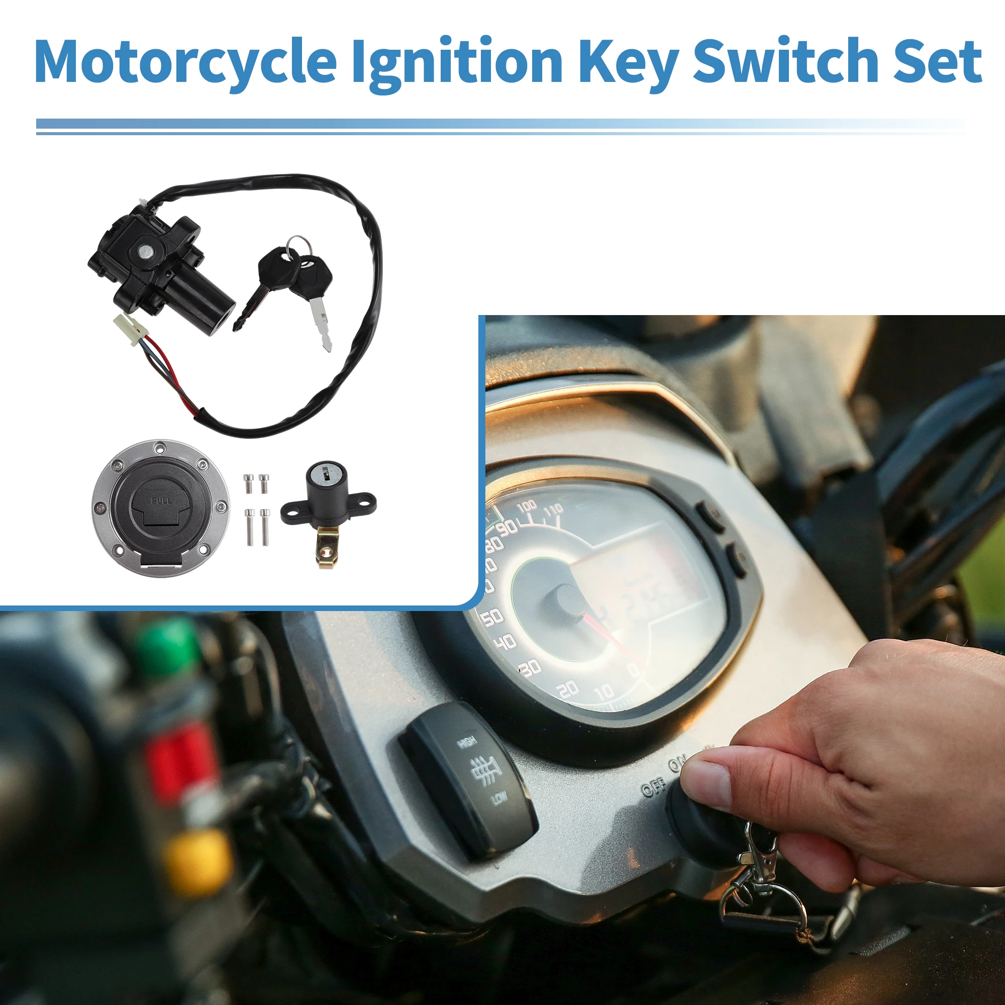 Motoforti Ignition Key Switch Ignition Switch Lock Set for Yamaha FJ13 FJ1300 01-16 1 Set