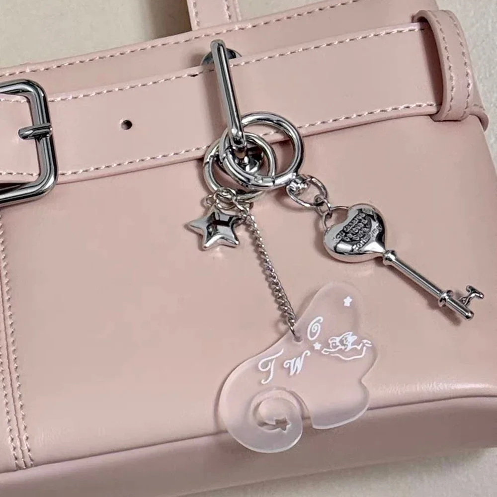 Creative Acrylic Star Angle Wings Keychain for Women
