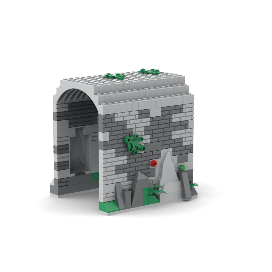 MOC City Train Tunnel Building Blocks Simulation Railway Transportation Rockery Cave DIY Education Brick Block Toys for Boys