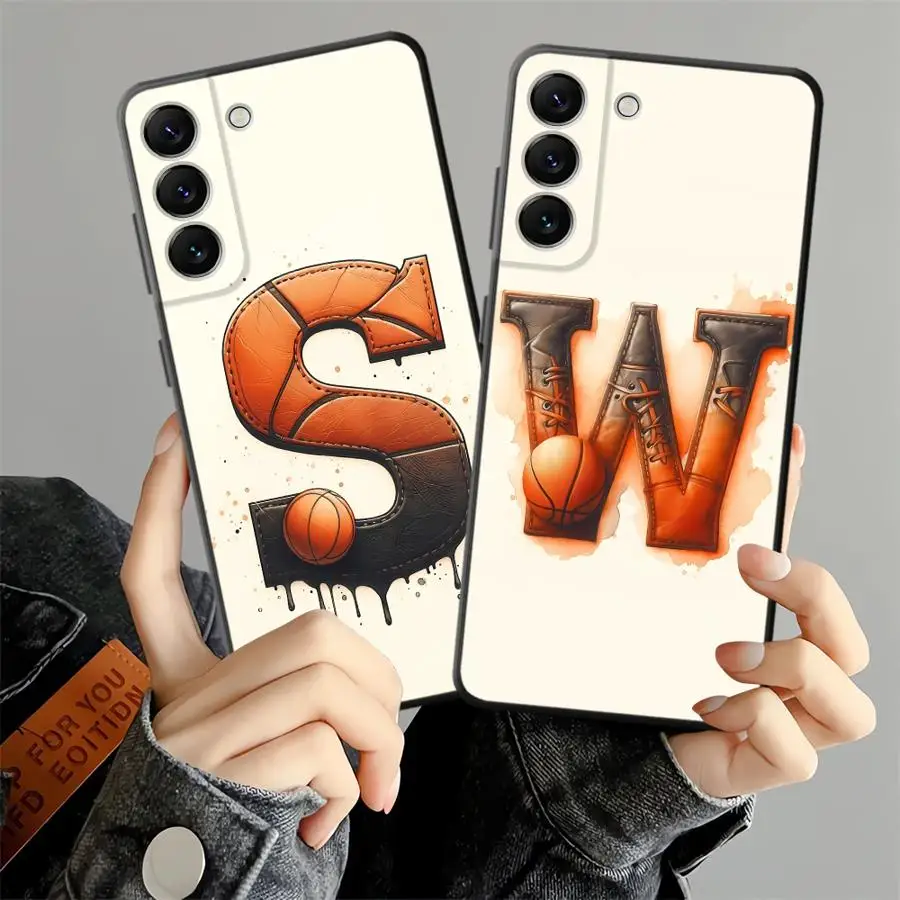 Basketball Letter S W Phone Cover Case for Samsung Galaxy A53 A17 A25 A16 A37 A57 A15 A23 A06 A52 A36 A73 A55 A13 A12 A70 A41