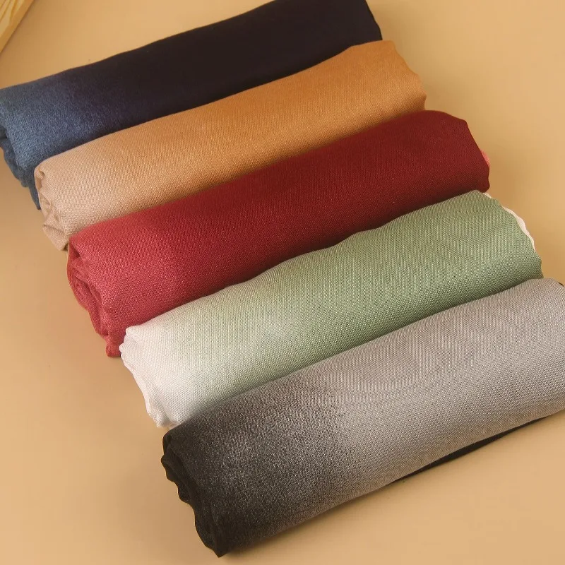 Ombre Modal Hijab Gradient Cotton Rayon Crease Hijab Scarf Lady High Quality Wraps and Shawls Musulman Headband Islamic Turban