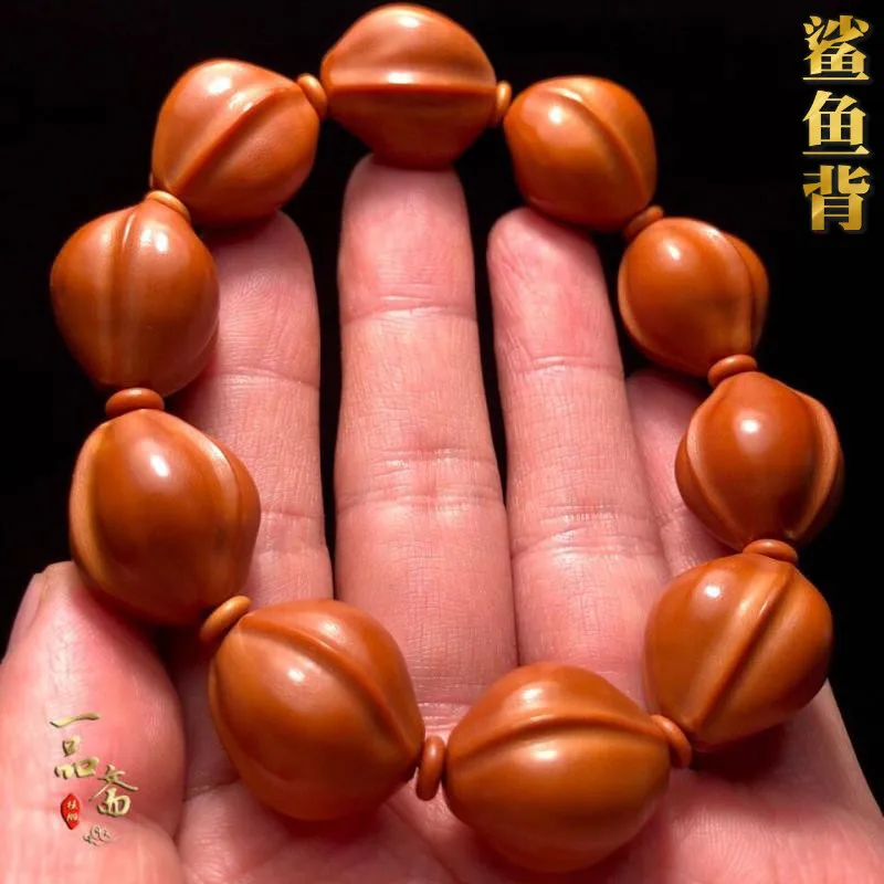 authentic-meilin-iron-pit-shark-back-olive-kernel-bracelet-men-high-end-plain-uncarved-natural-grain-original-seed-portable-zen