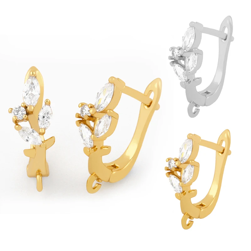 

OCESRIO DIY серьги в форме листа, крючки, циркониевые серьги, подвески, роскошные ювелирные изделия, аксессуары erha016