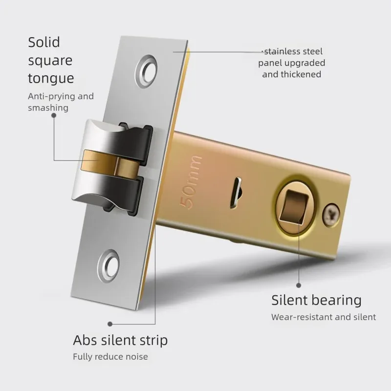 قفل باب الحمام من الفولاذ المقاوم للصدأ بدون مفتاح، مقبض قفل غرفة النوم، قفل باب الحمام، قفل باب الغرفة الداخلية، قفل الحمام