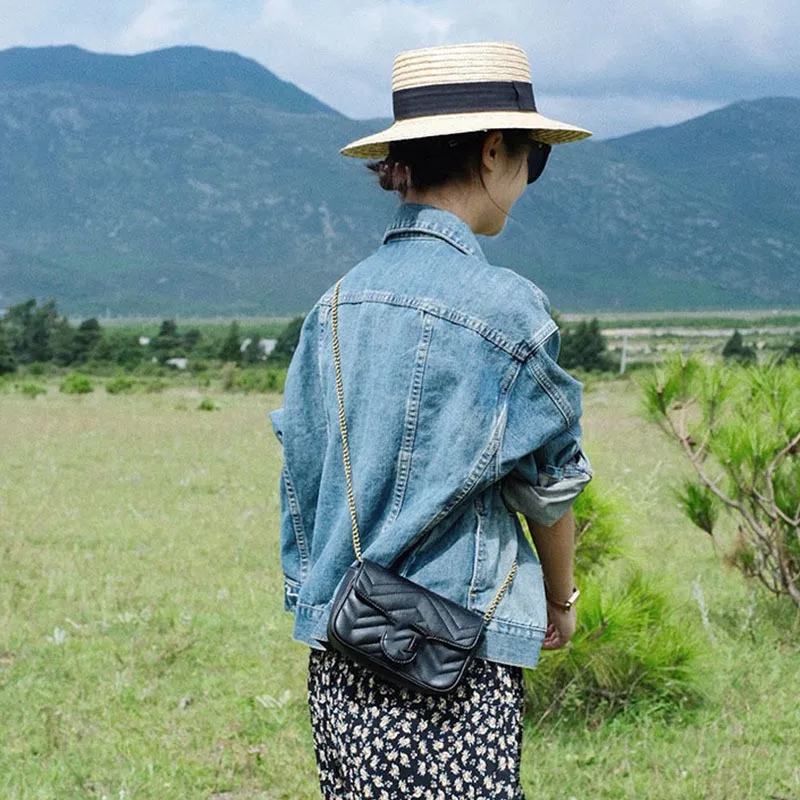 

Denim Coat Autumn For Woman Womens Spring Knitted Flare Beachwear Minimalist Aesthetics Youth Protective Hip-Pop Pleated Washed