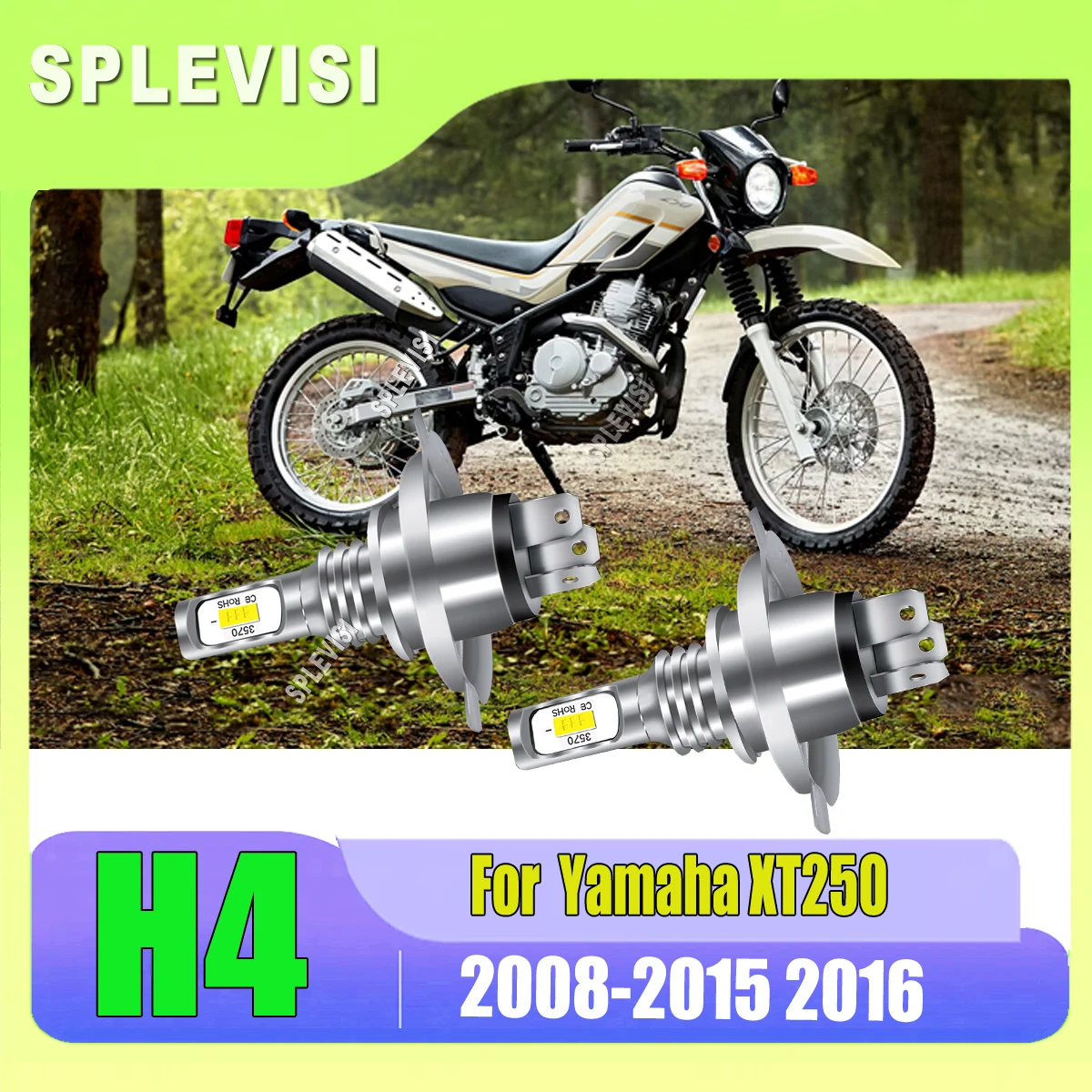 

H4 9003 LED Headlight Bulb Replace Kit - eliminate black spots & hot spot For Yamaha XT250 2008 2009 2010 2011 2012 2013-2016